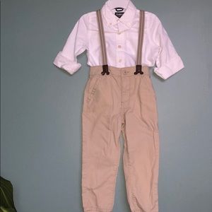 Boys OshKosh shirt and pants with suspenders